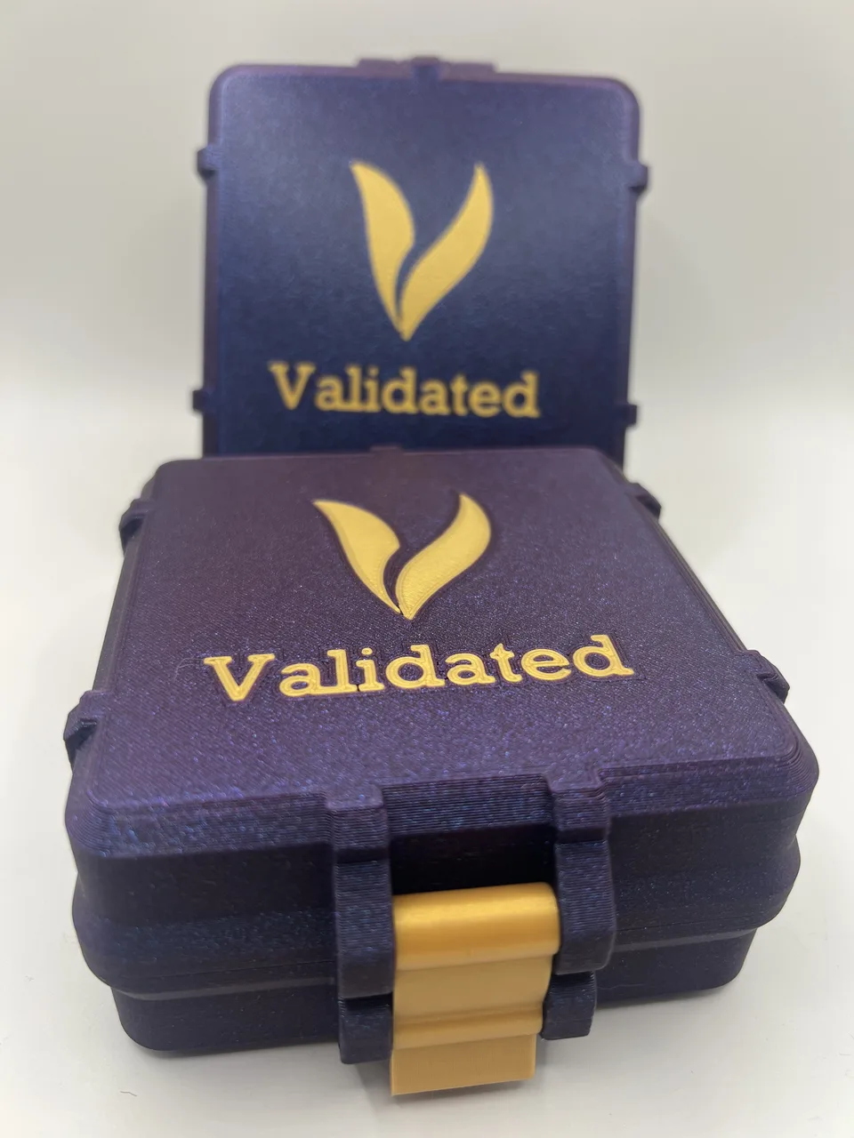 Two peptide vial storage boxes stacked
