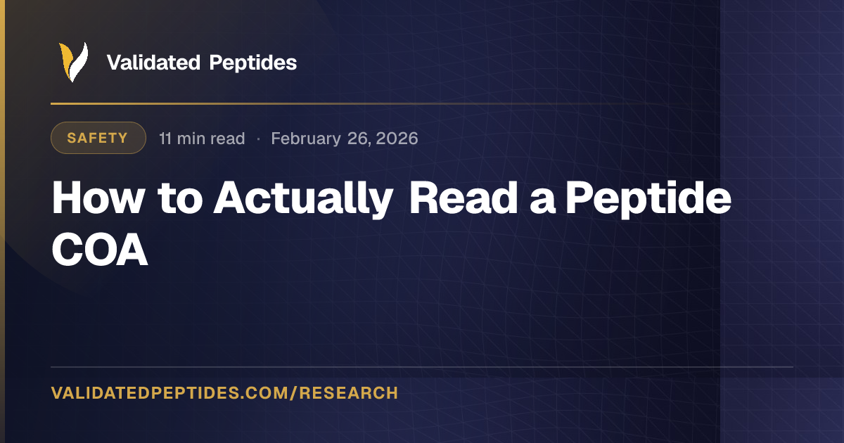 How to Actually Read a Peptide COA | Validated Peptides